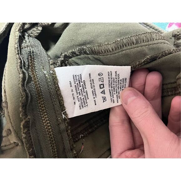 Anthropologie Hei Hei Skirt Olive Green Denim With Distressing - Picture 5 of 5